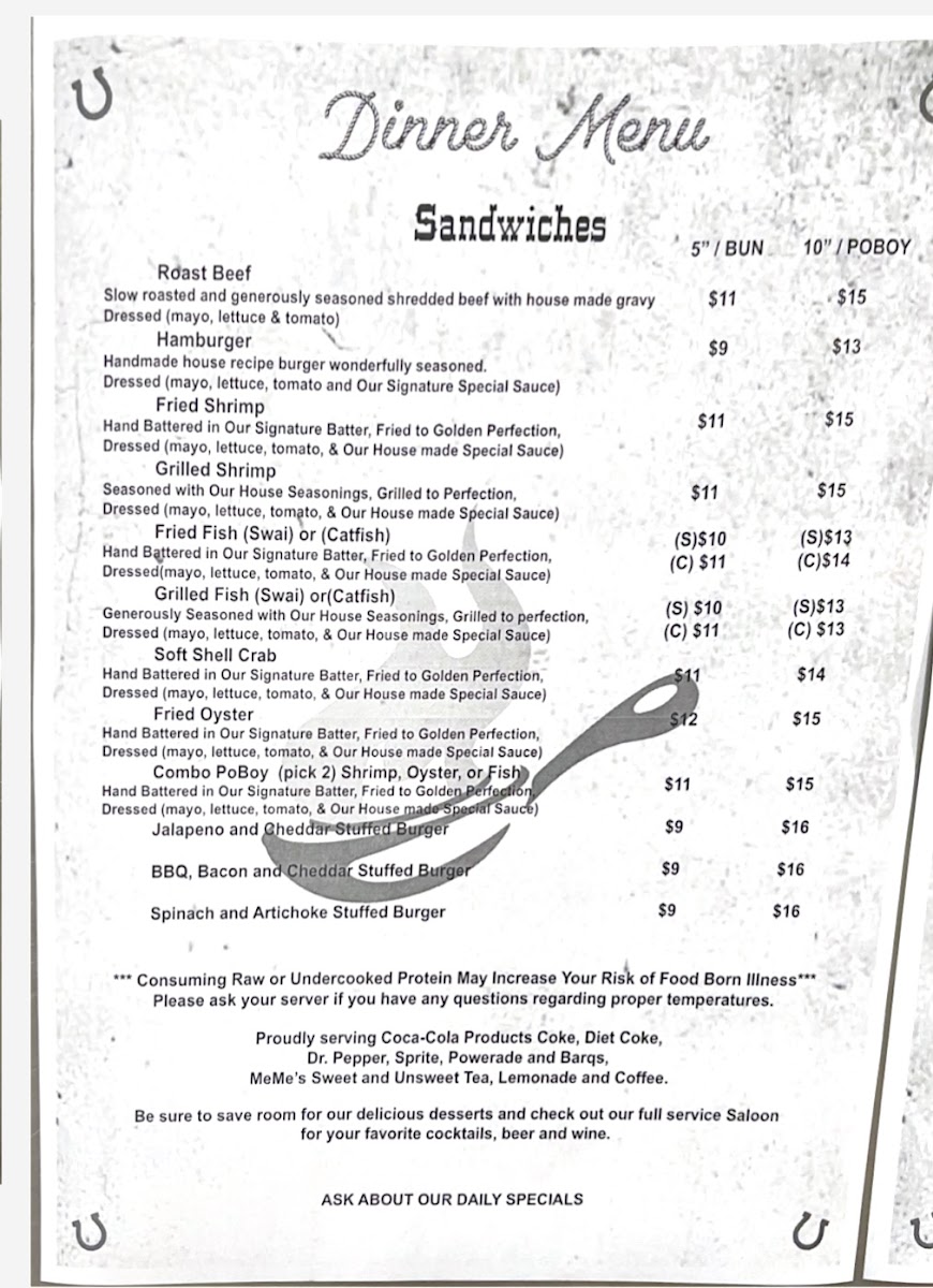 Menu Meme’S Family Restaurant & Bar-4