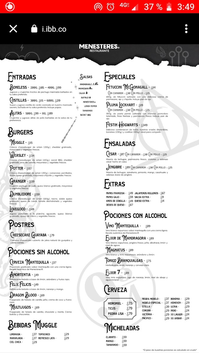 Menu Menesteres-2
