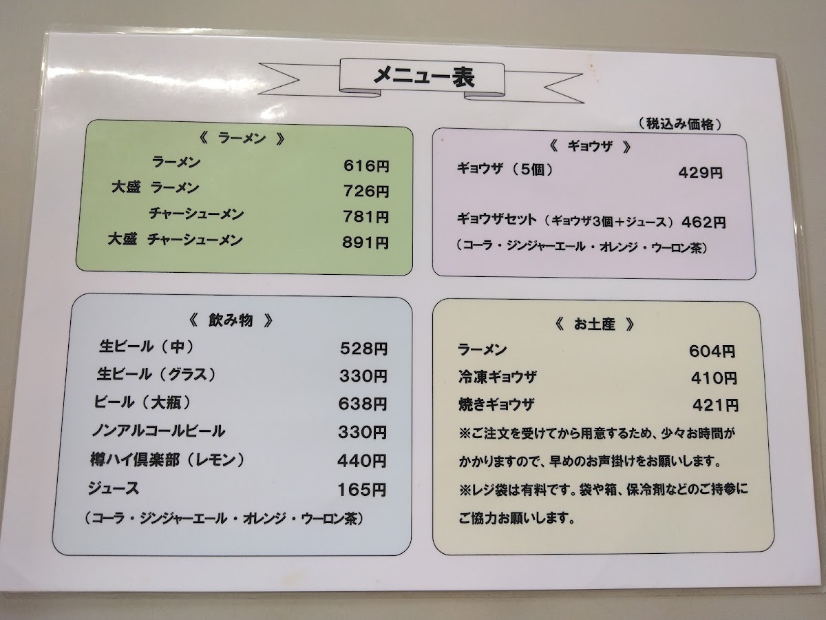 Menu Mentatsu-7