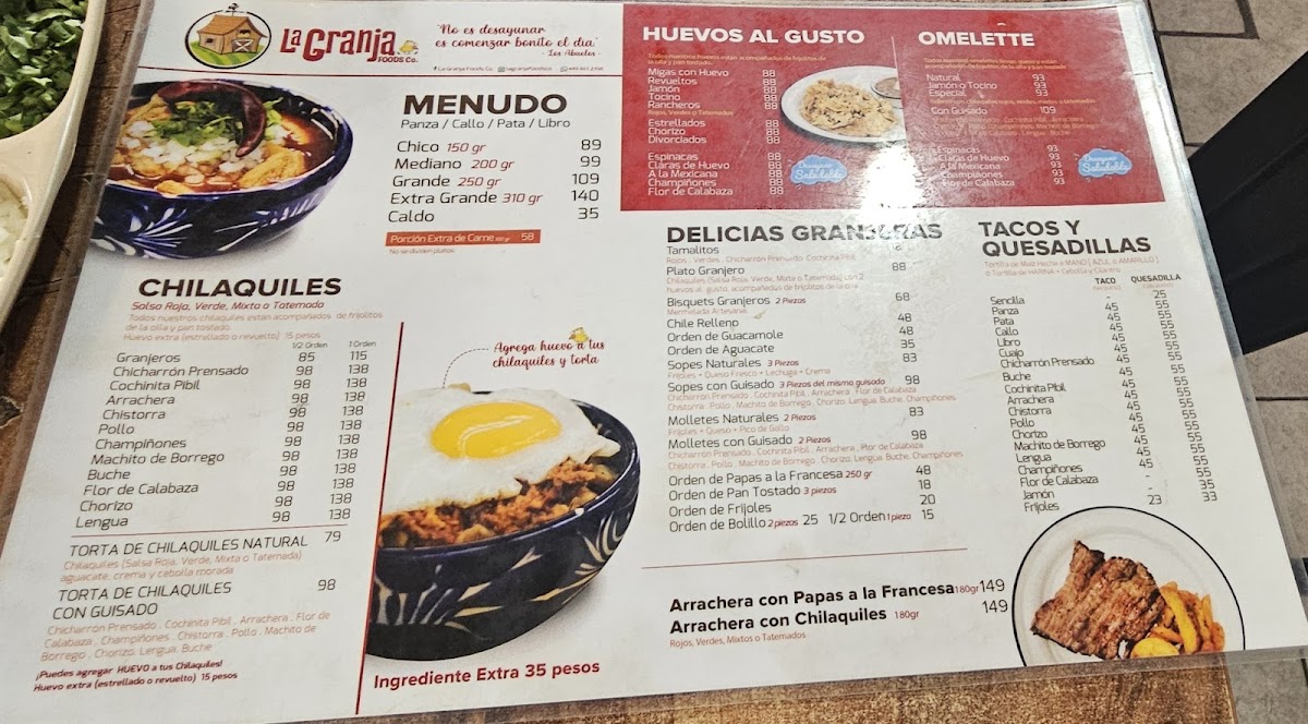 Menu Menudo La Granja | Desayunos Mexicanos-1