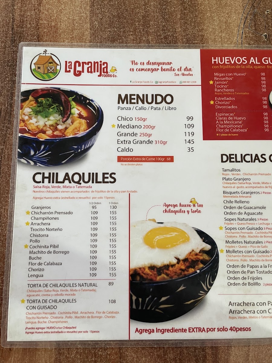 Menu Menudo La Granja | Desayunos Mexicanos-2