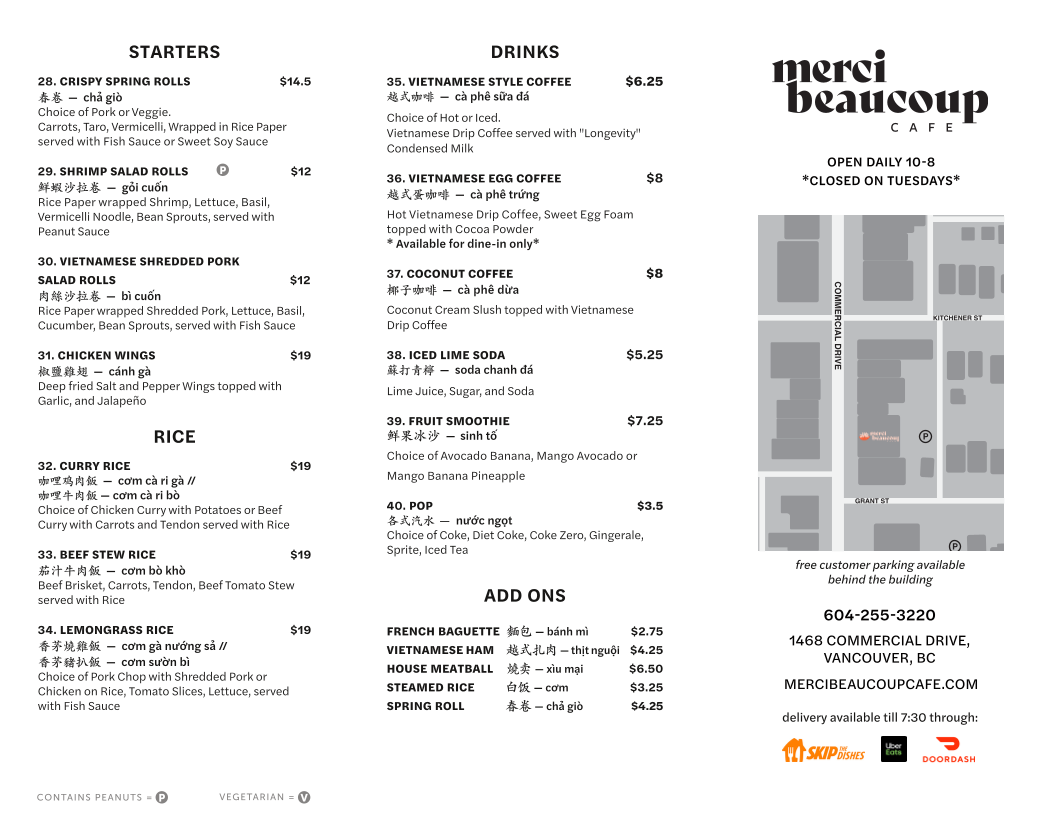 Menu Merci Beaucoup Cafe-1