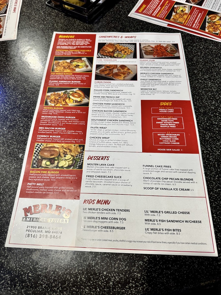 Menu Merle's American Tavern-2