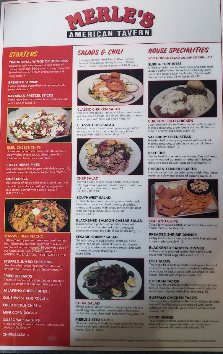 Menu Merle's American Tavern-4