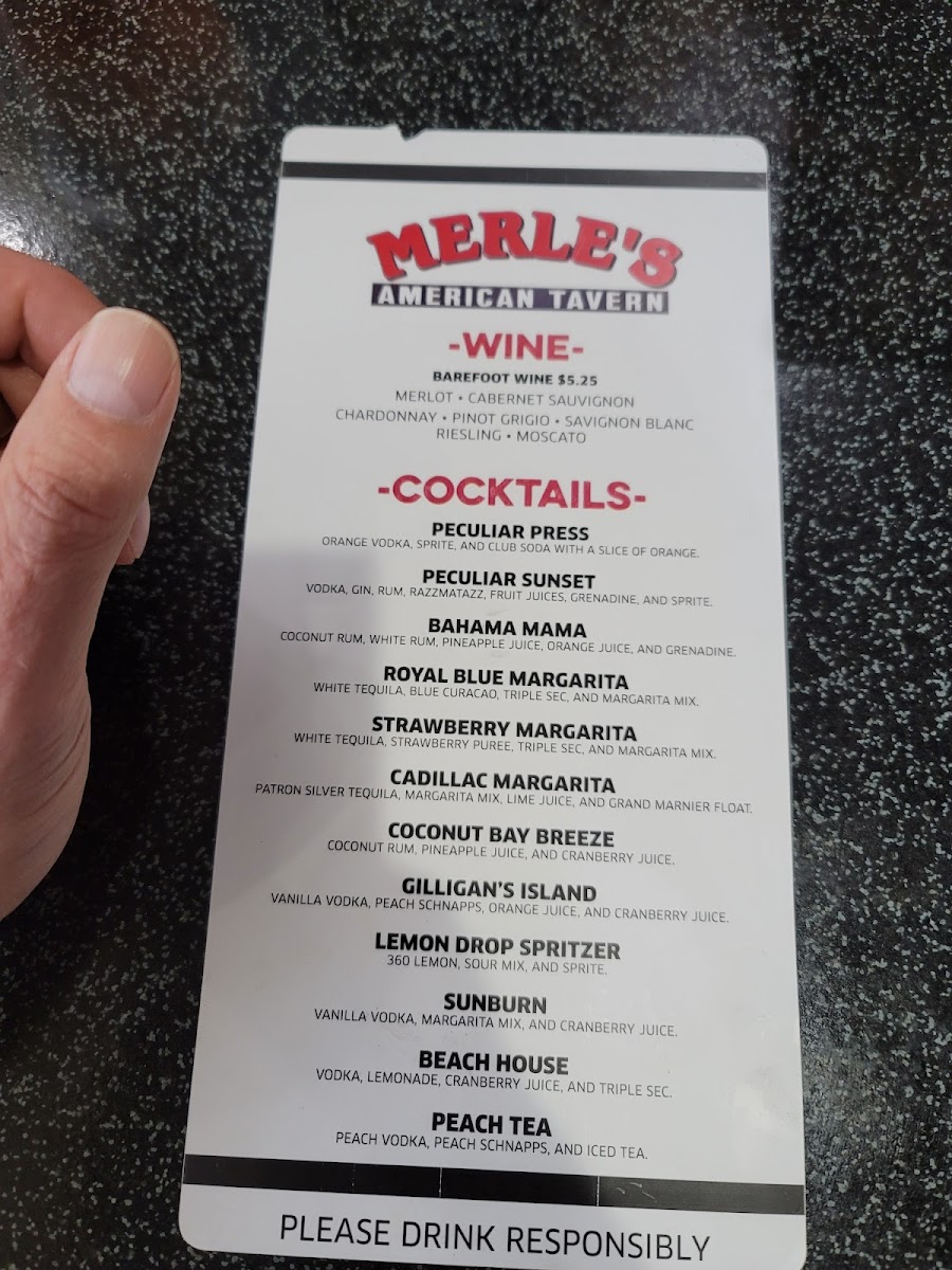 Menu Merle's American Tavern-6