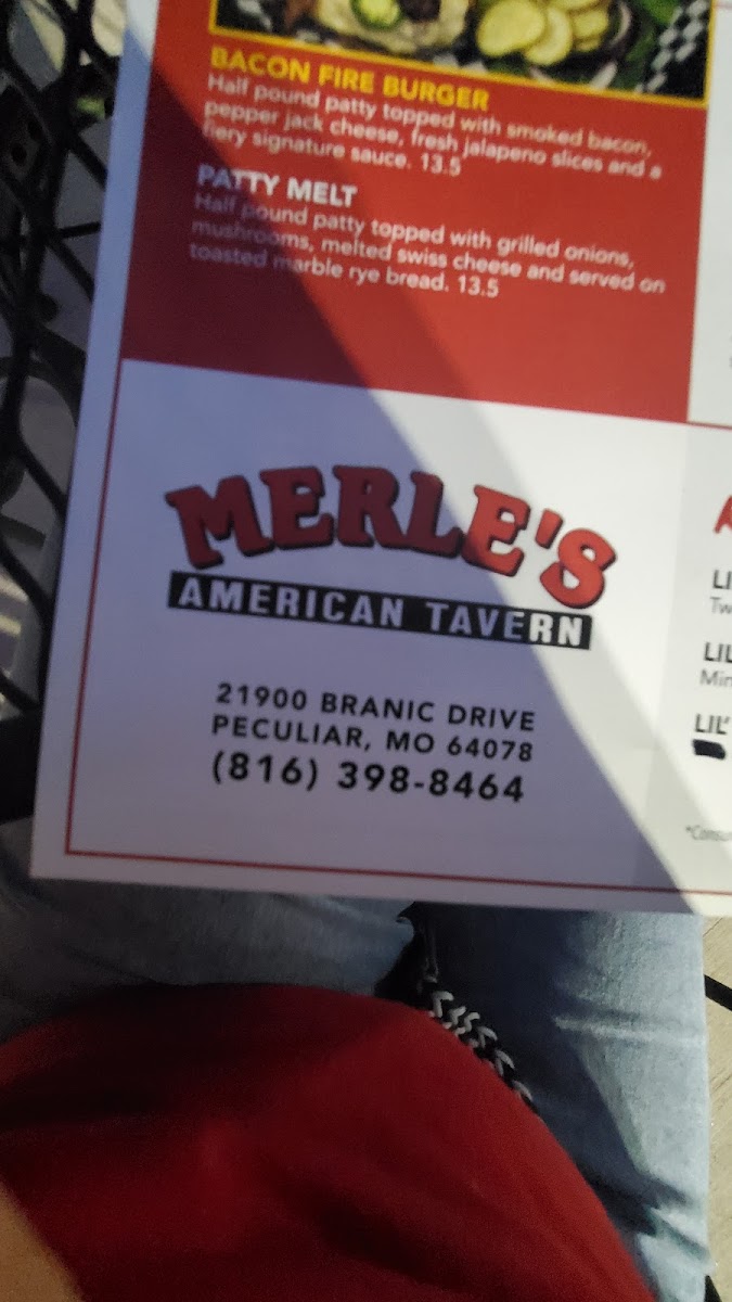 Menu Merle's American Tavern-7