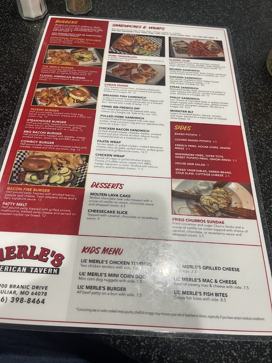 Menu Merle's American Tavern-9