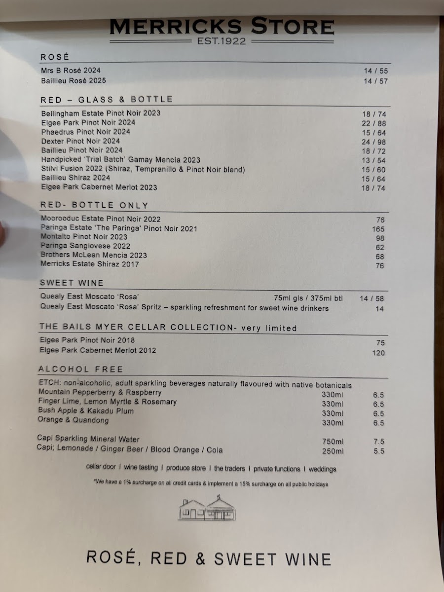 Menu Merricks Store-1