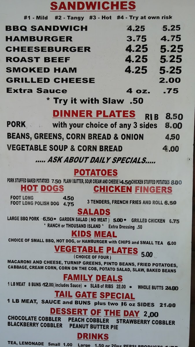 Menu Merrill's Bbq-6