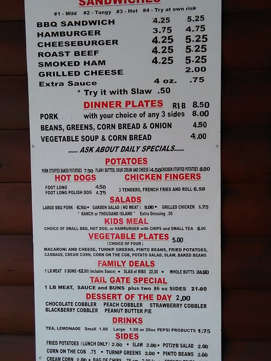 Menu Merrill's Bbq-7