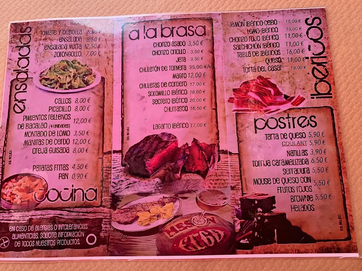 Menu Mesón El 60-1