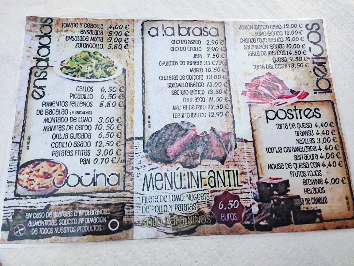 Menu Mesón El 60-7