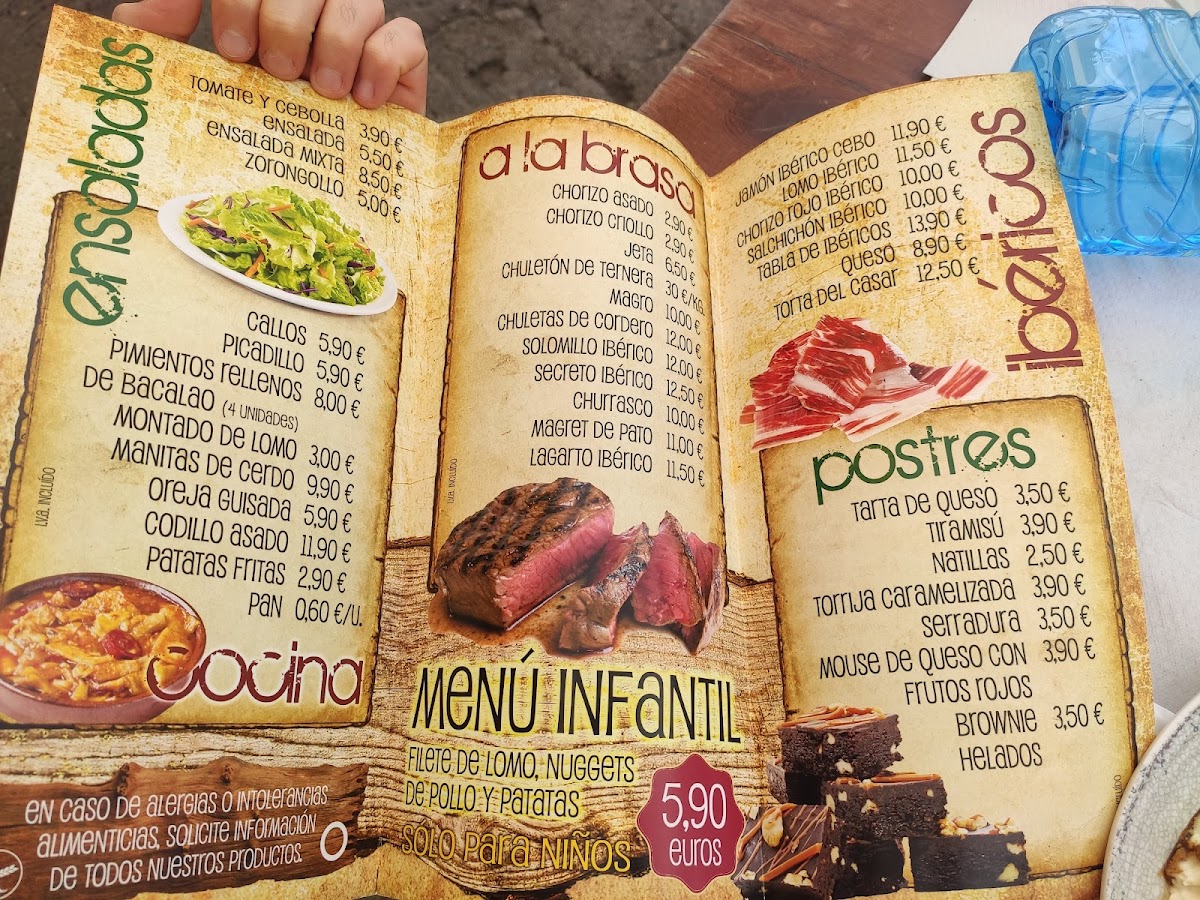 Menu Mesón El 60-9