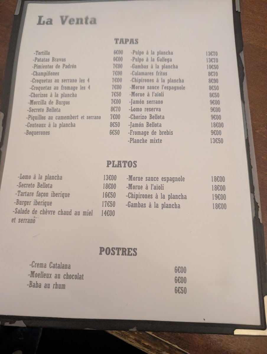 Menu Meson La Venta-9