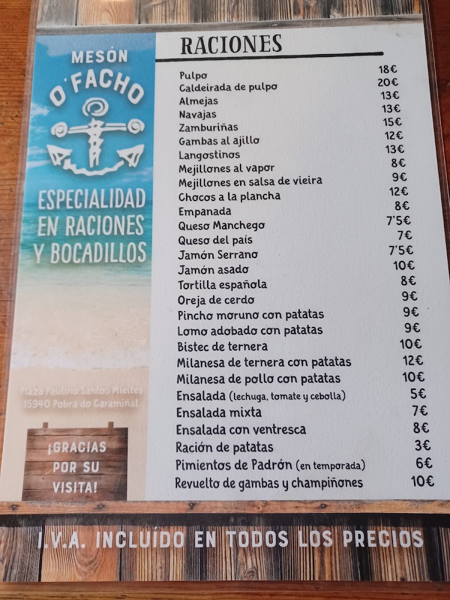 Menu Meson O Facho-1