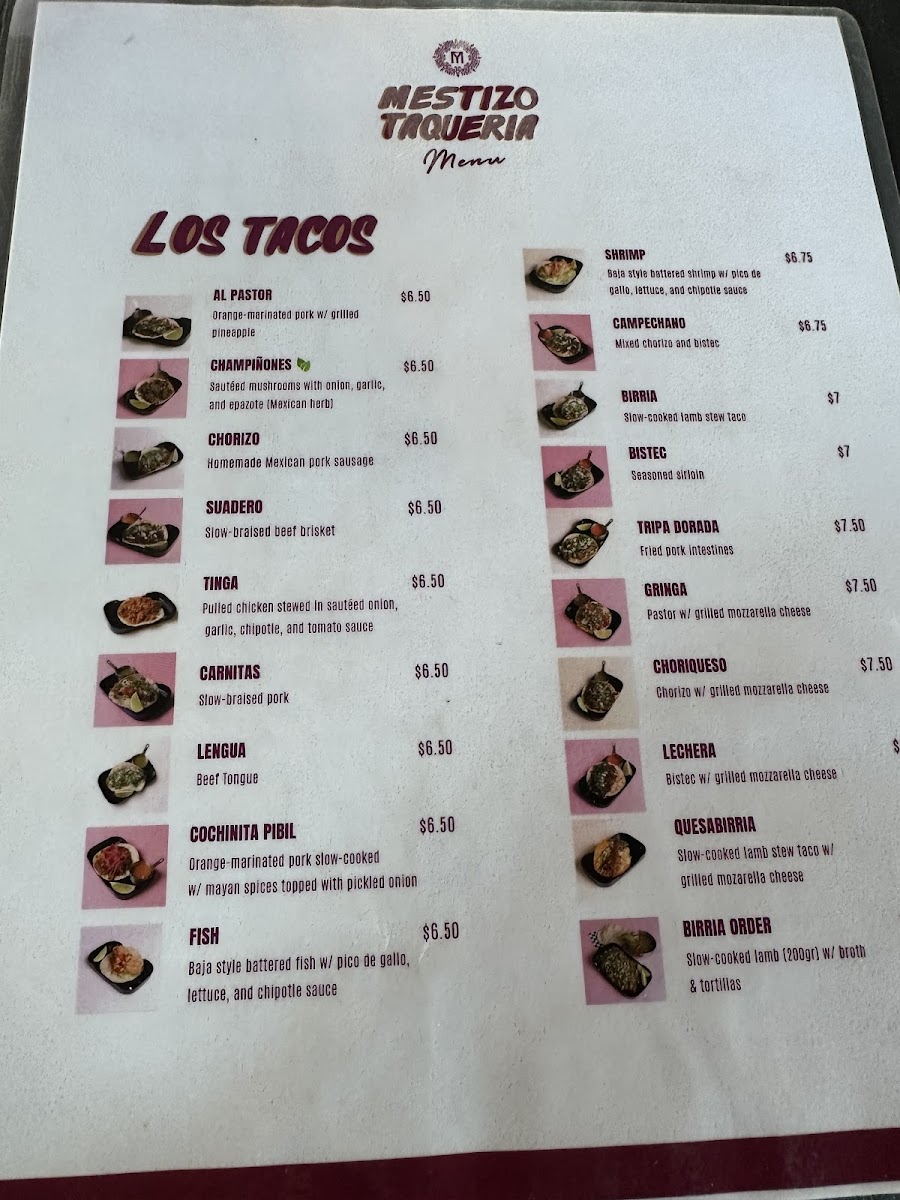 Menu Mestizo Taqueria-2