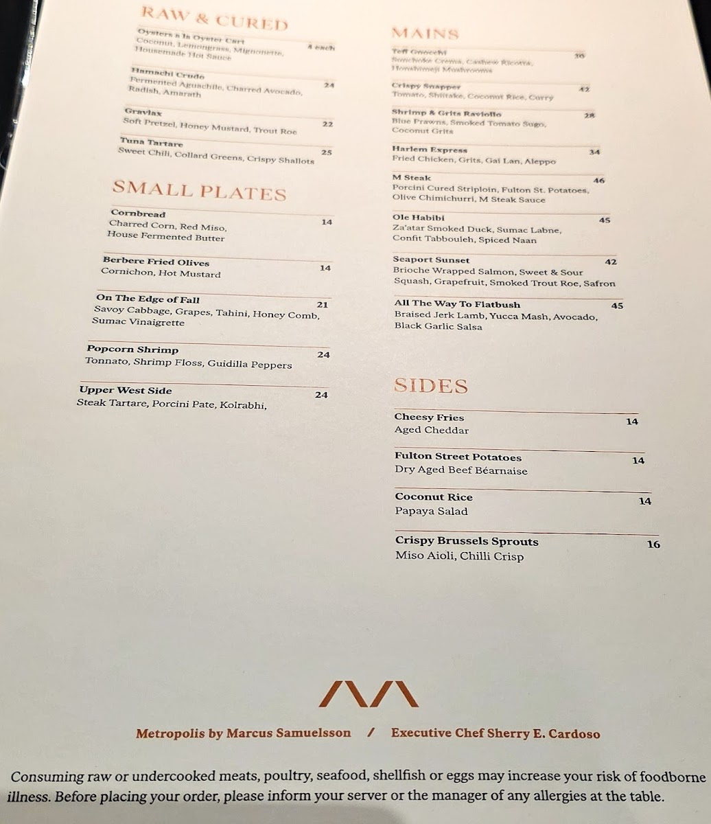 Menu Metropolis-2