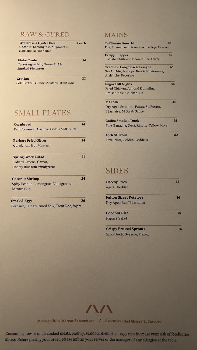 Menu Metropolis-4