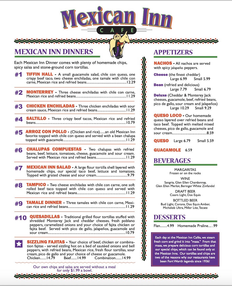 Menu Mexican Inn Cafe-1