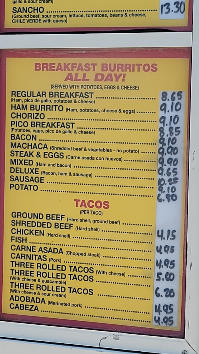 Menu Mexican Taco Shop-6