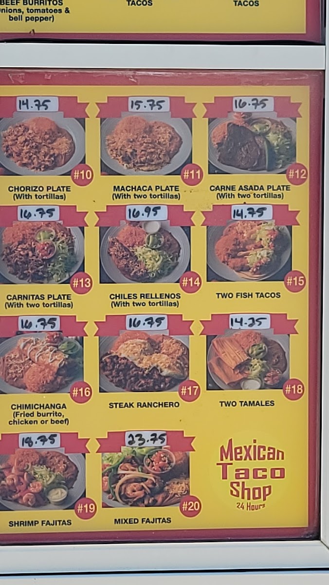 Menu Mexican Taco Shop-9