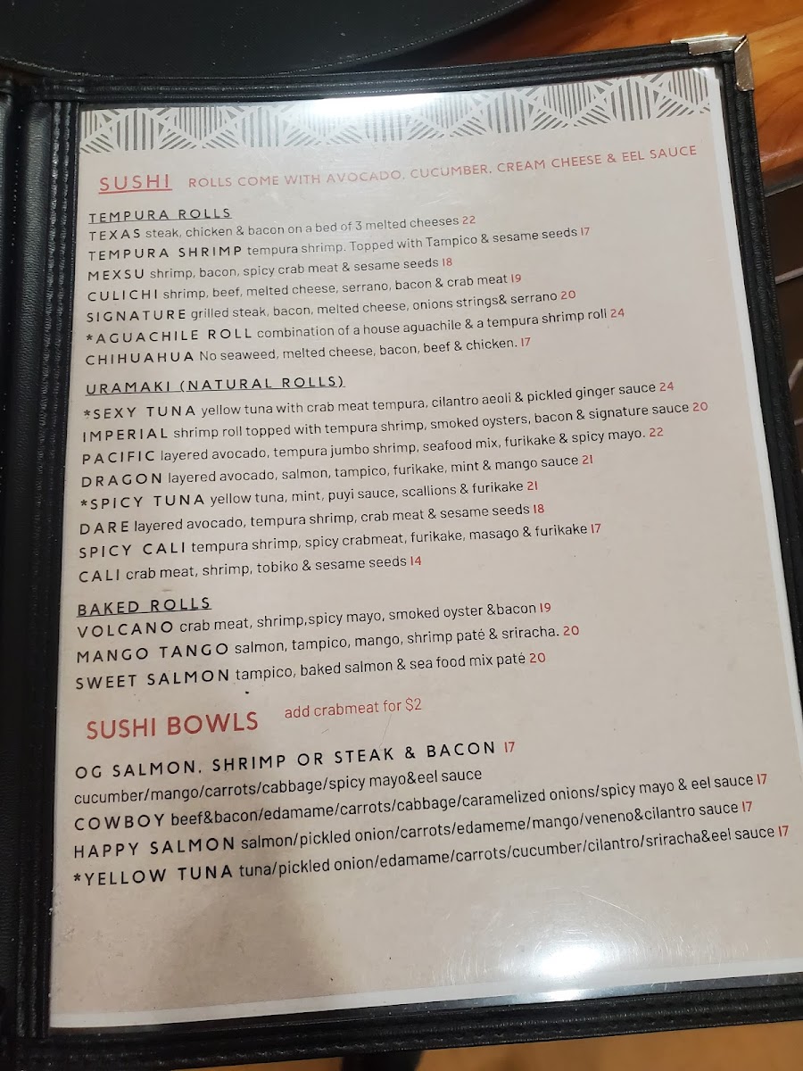 Menu Mexsu-8