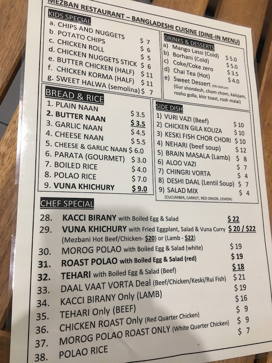 Menu Mezban Restaurant - Bangladeshi Cuisine-2