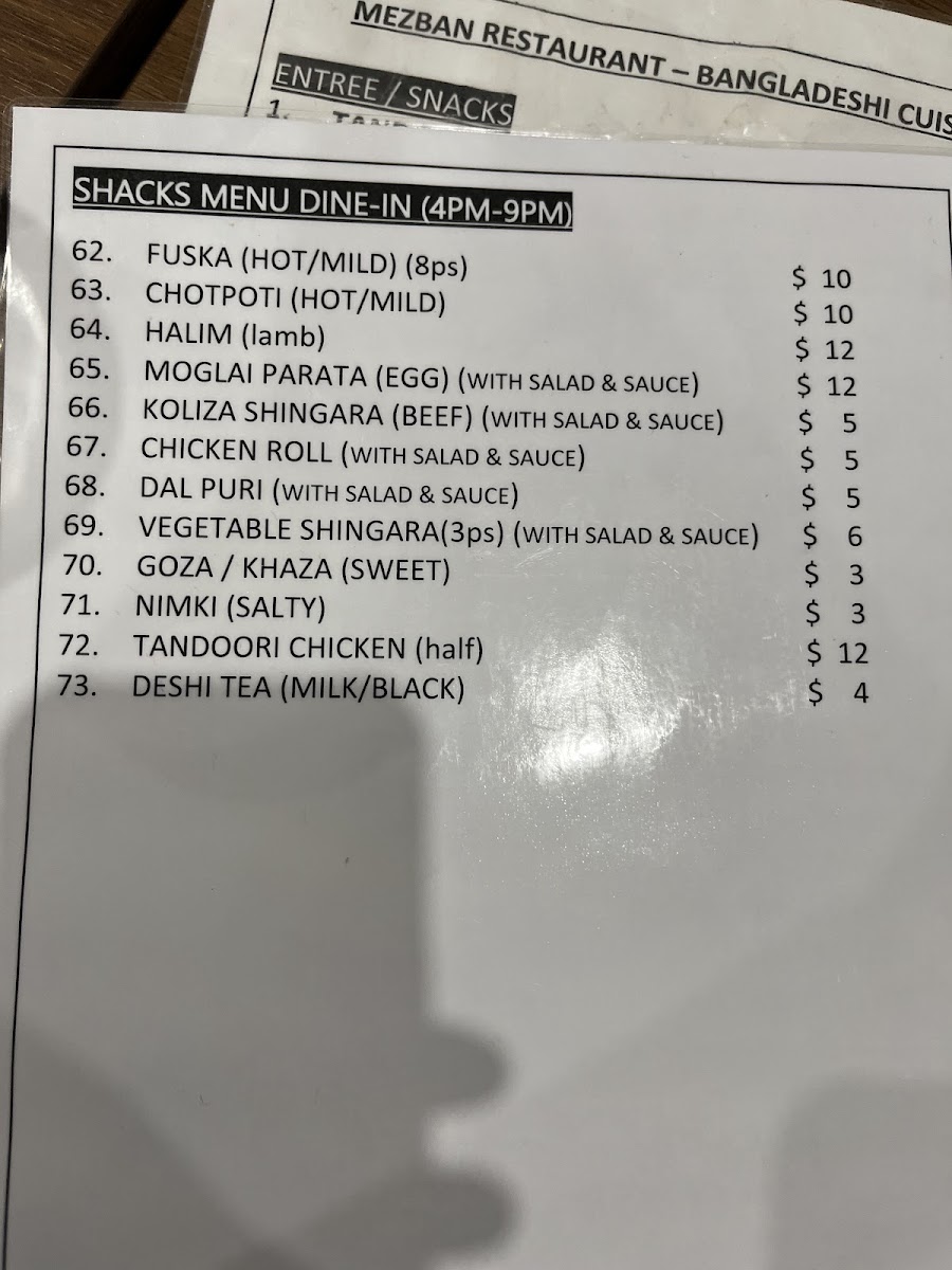Menu Mezban Restaurant - Bangladeshi Cuisine-6