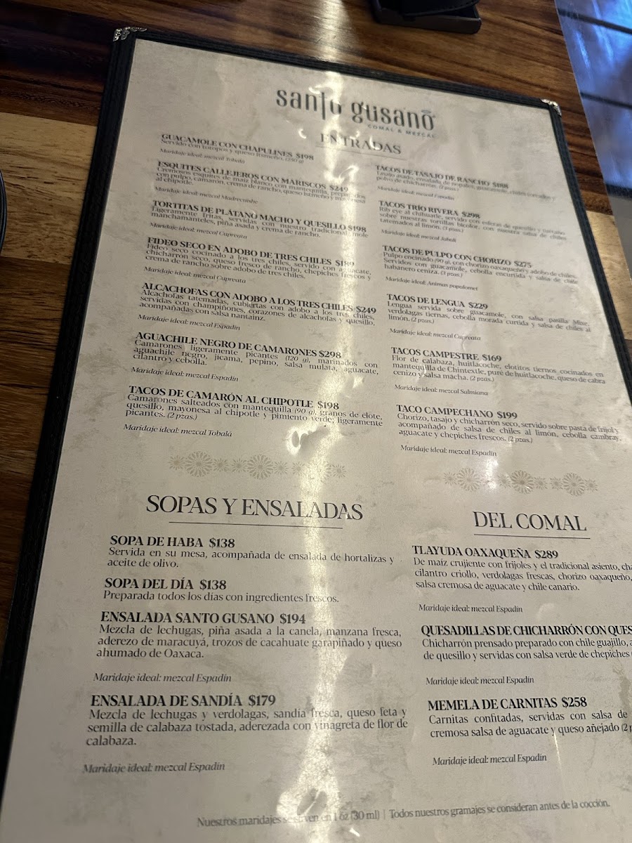 Menu Mezcalería Santo Gusano-10