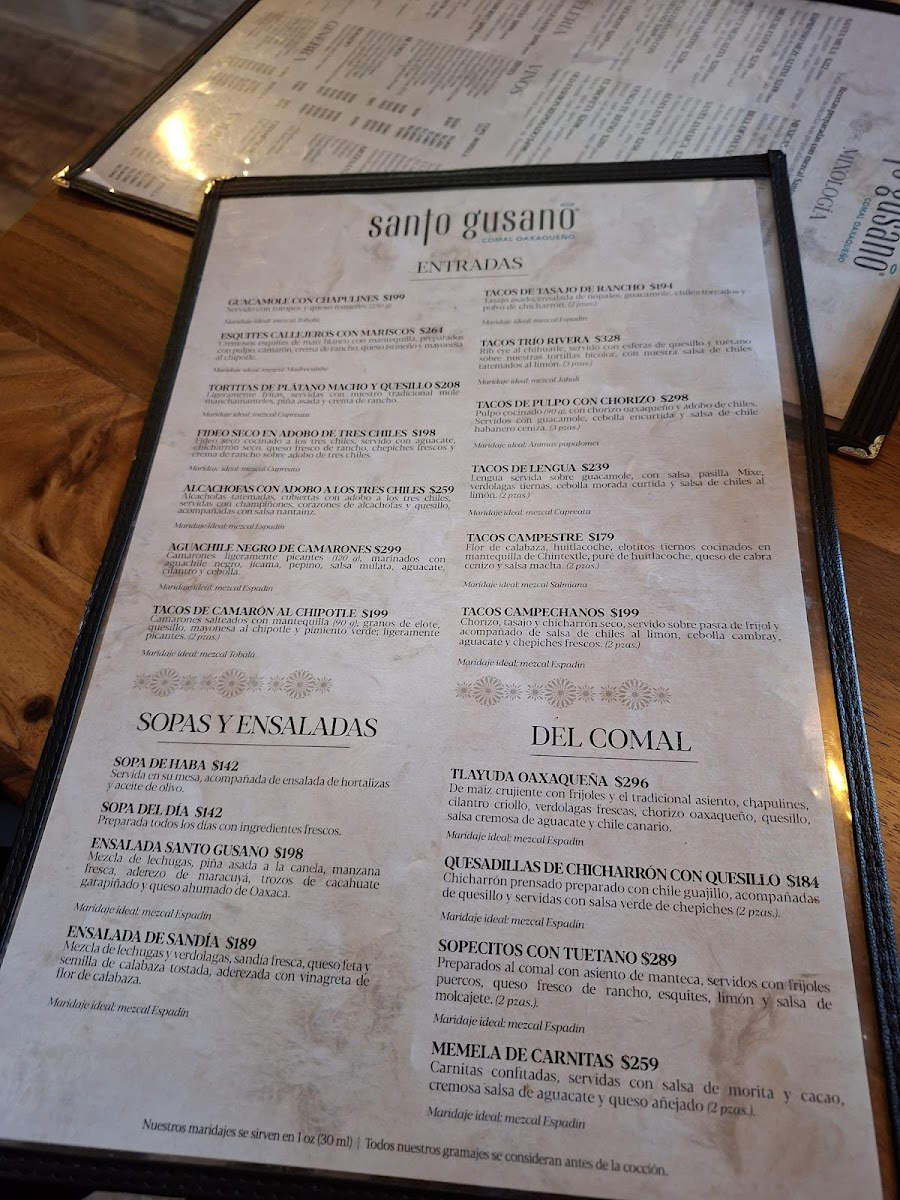 Menu Mezcalería Santo Gusano-5