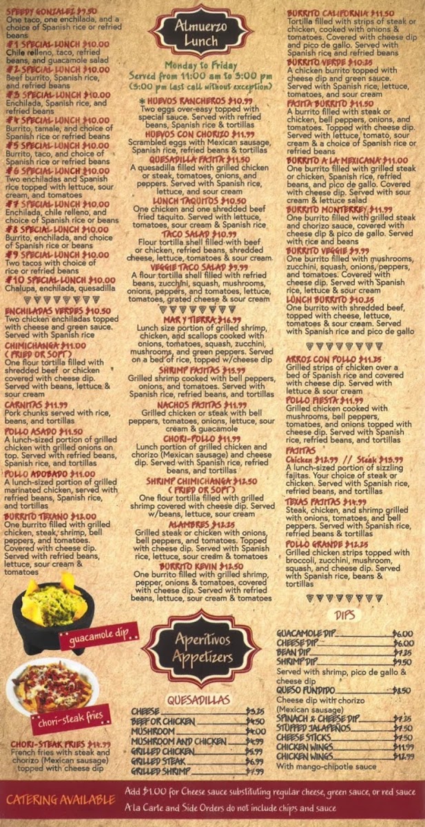 Menu Mi Azteca Mexican Restaurant-1
