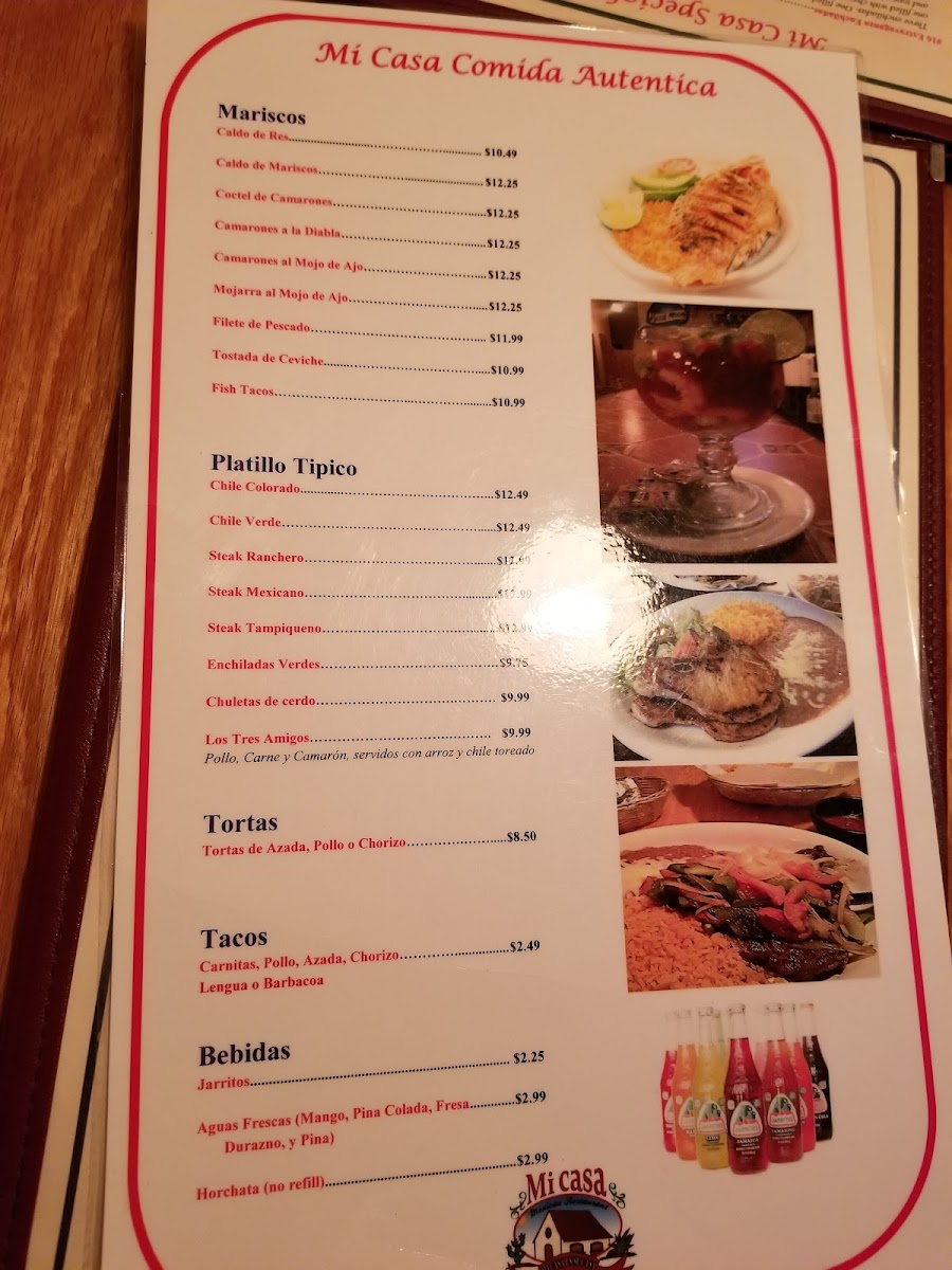 Menu Mi Casa Mexican Restaurant-1