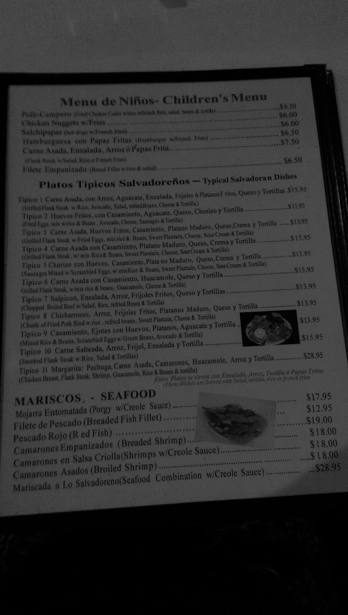 Menu Mi Pequeño El Salvador Restaurant-5