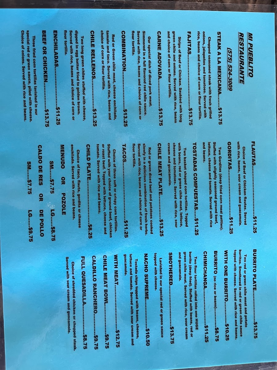 Mi Pueblito Menu-1