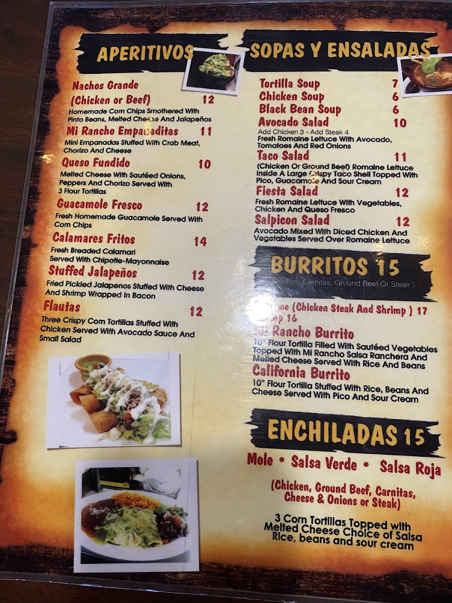 Menu Mi Rancho Mexican Restaurant - Hackensack-1