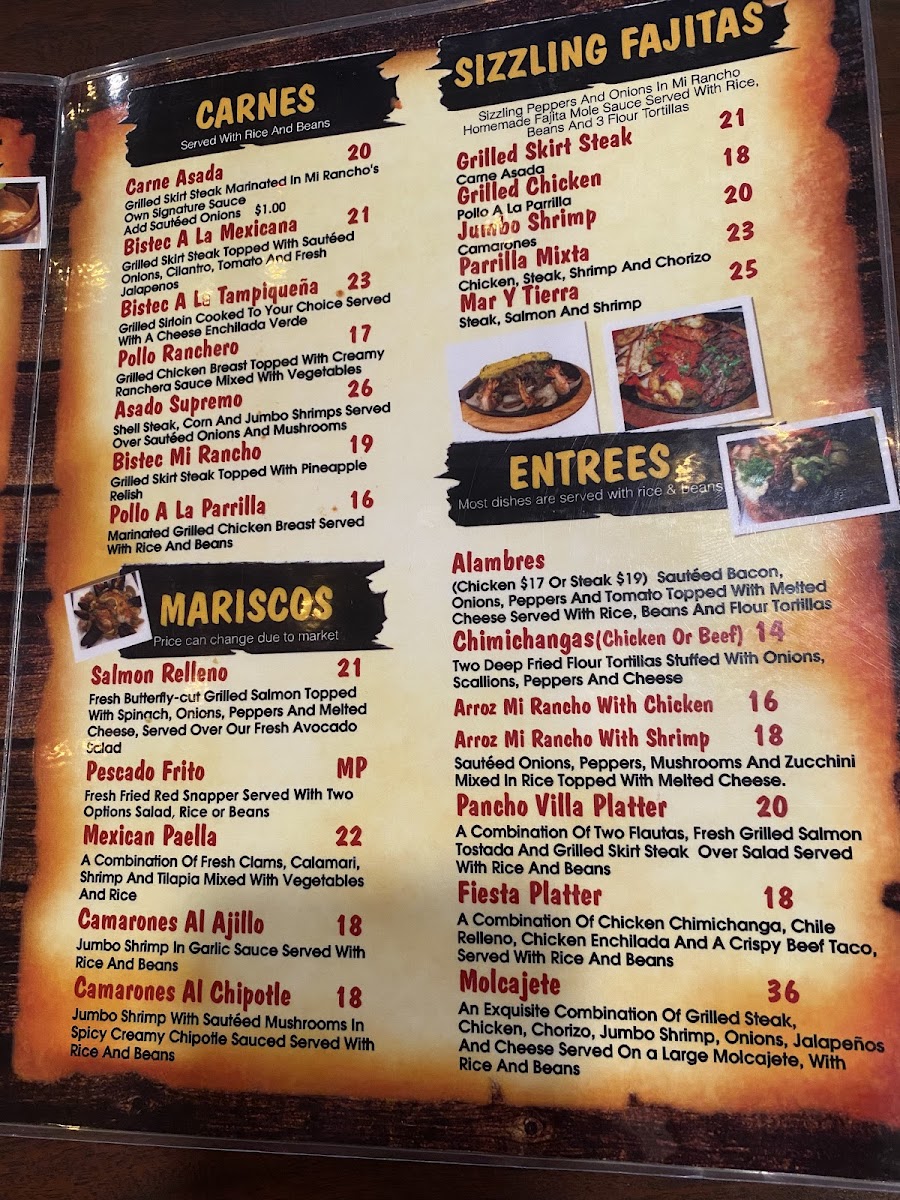 Menu Mi Rancho Mexican Restaurant - Hackensack-3