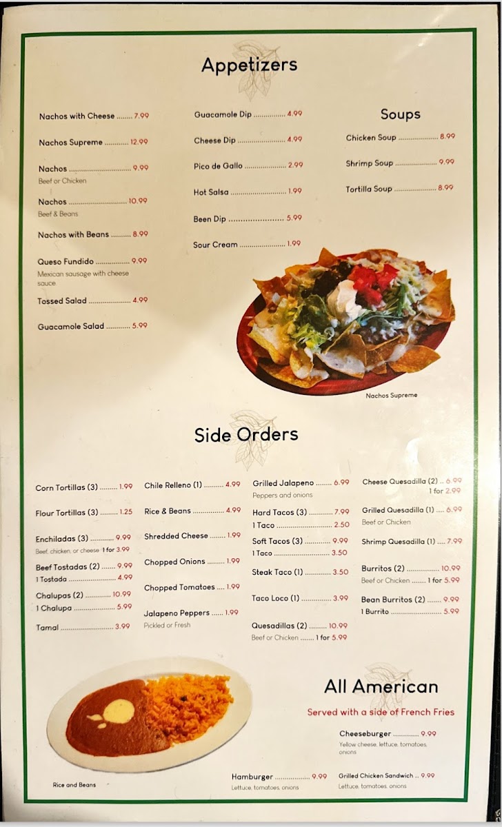 Menu Mi Rancho - Mexican Restaurant-1