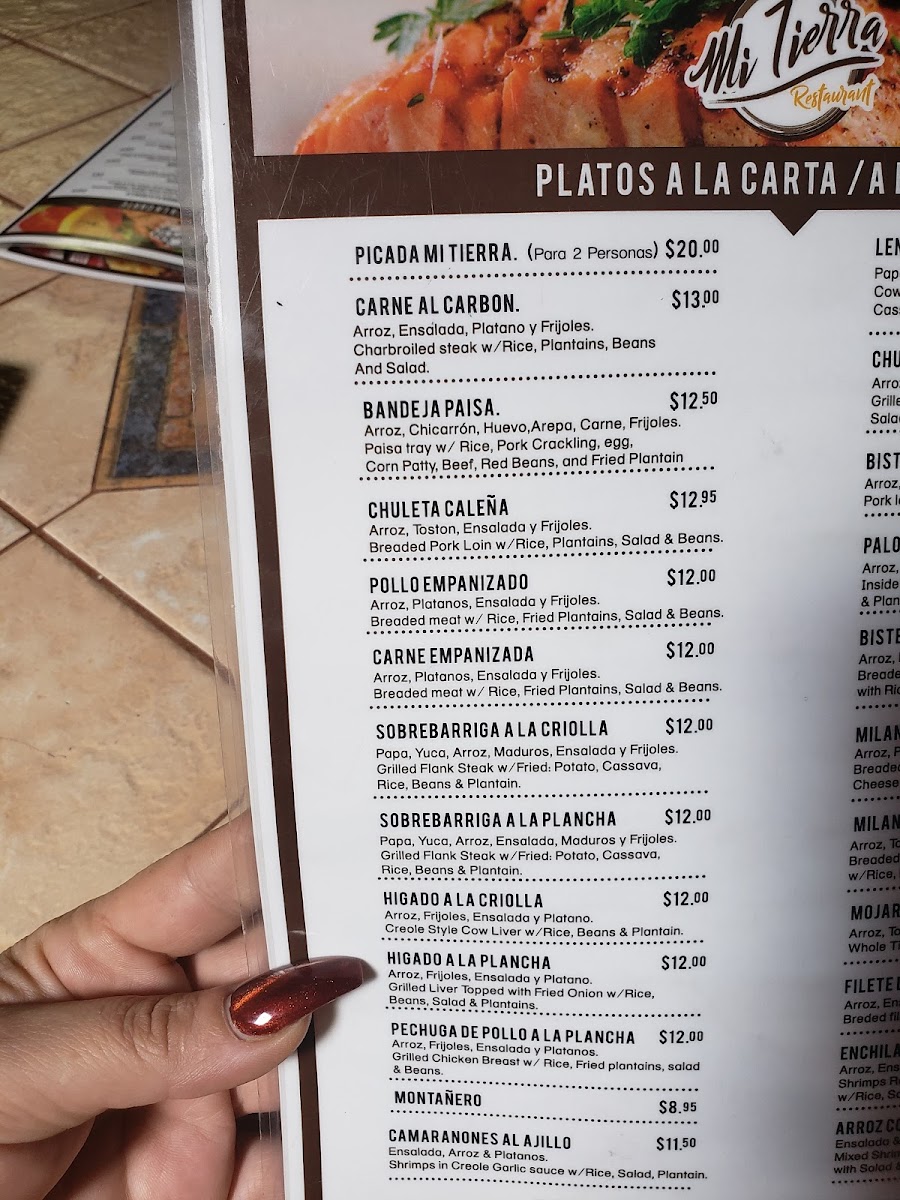 Menu Mi Tierra Restaurant-10