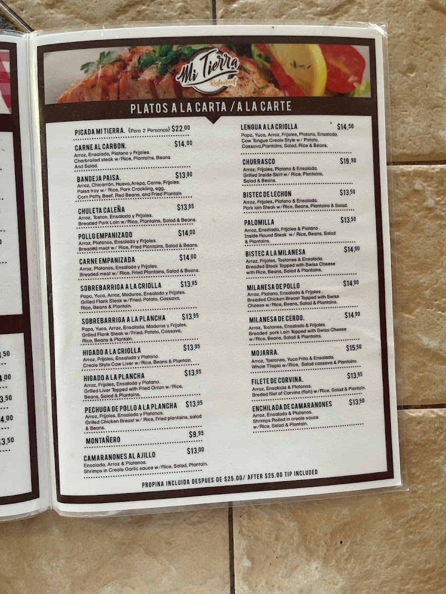 Menu Mi Tierra Restaurant-4