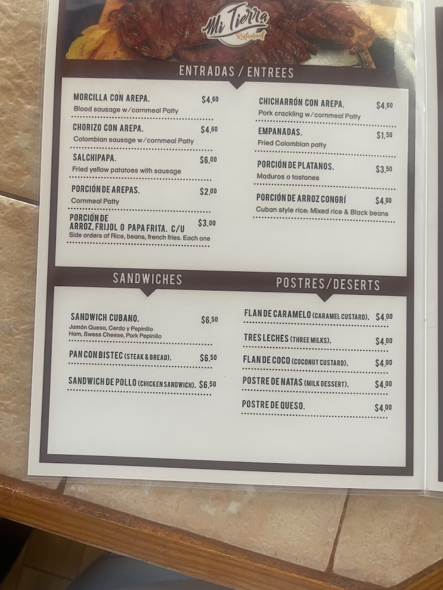 Menu Mi Tierra Restaurant-6