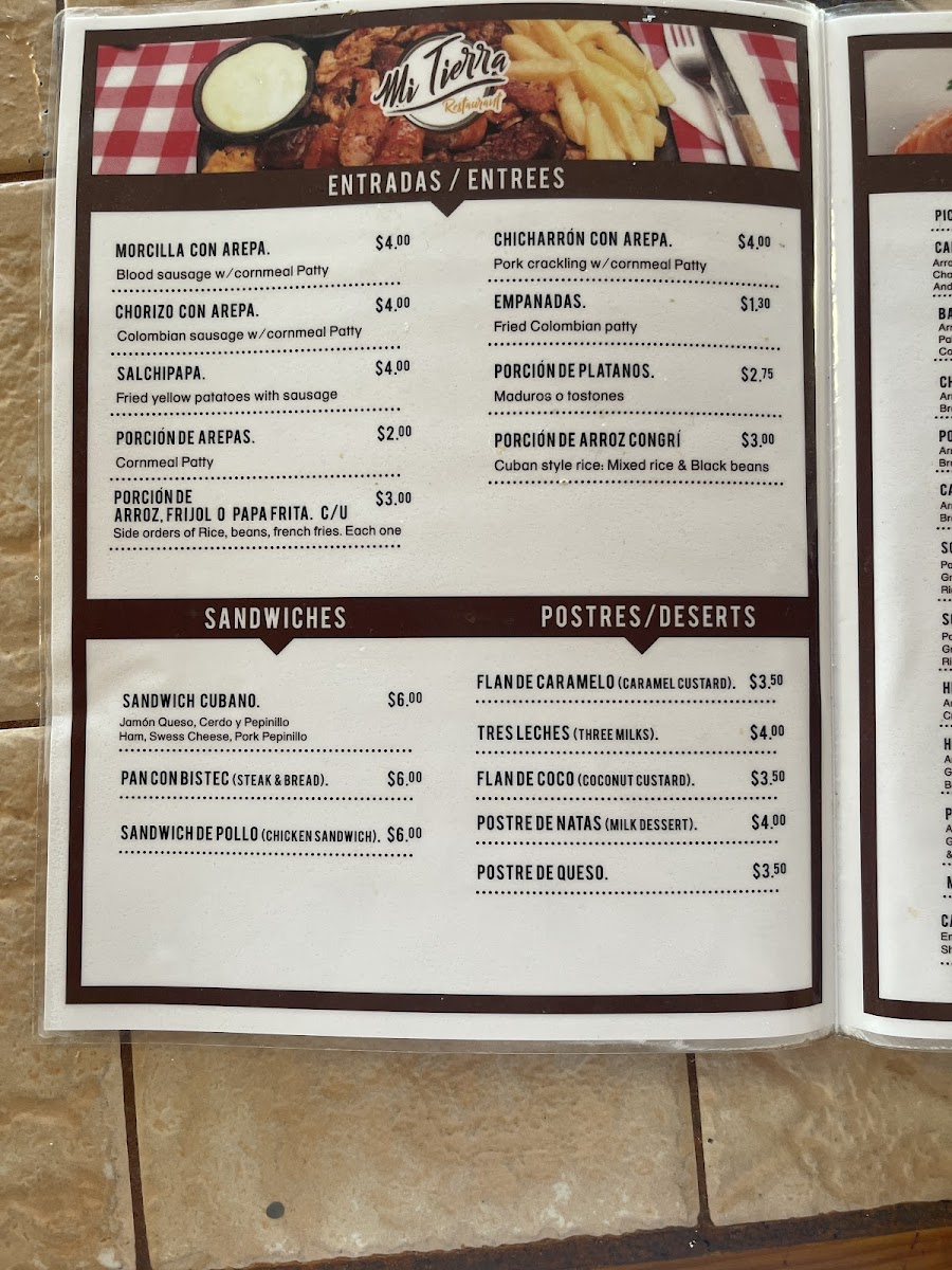 Menu Mi Tierra Restaurant-7