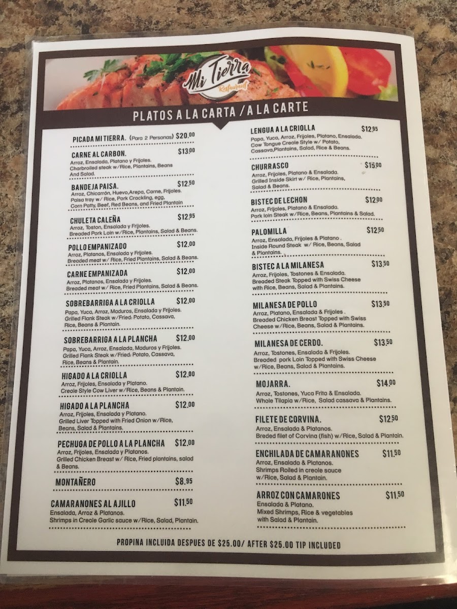 Menu Mi Tierra Restaurant-9