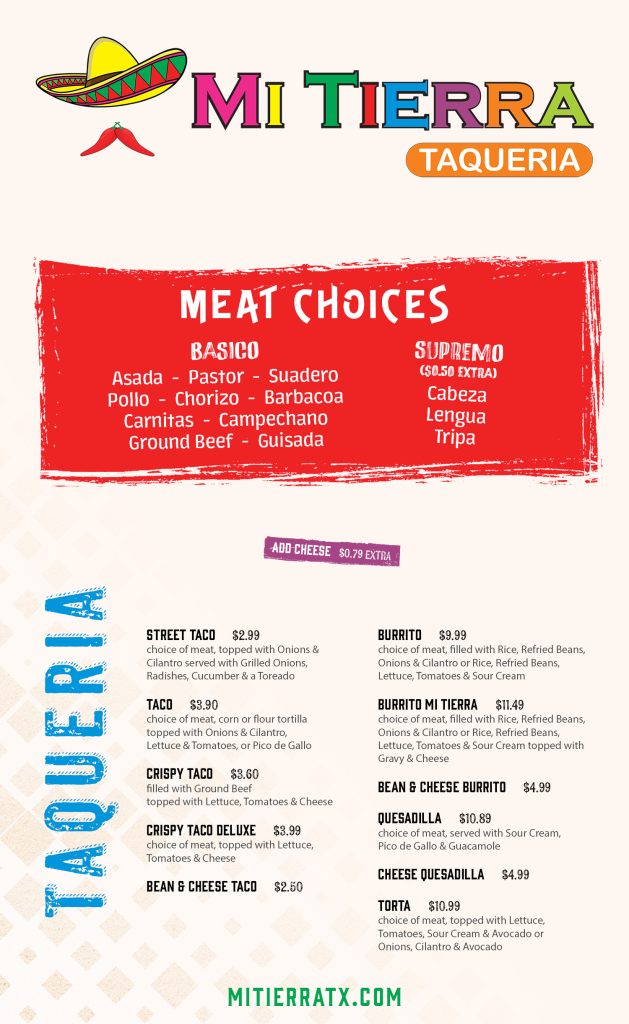 Menu Mi Tierra Taqueria-2