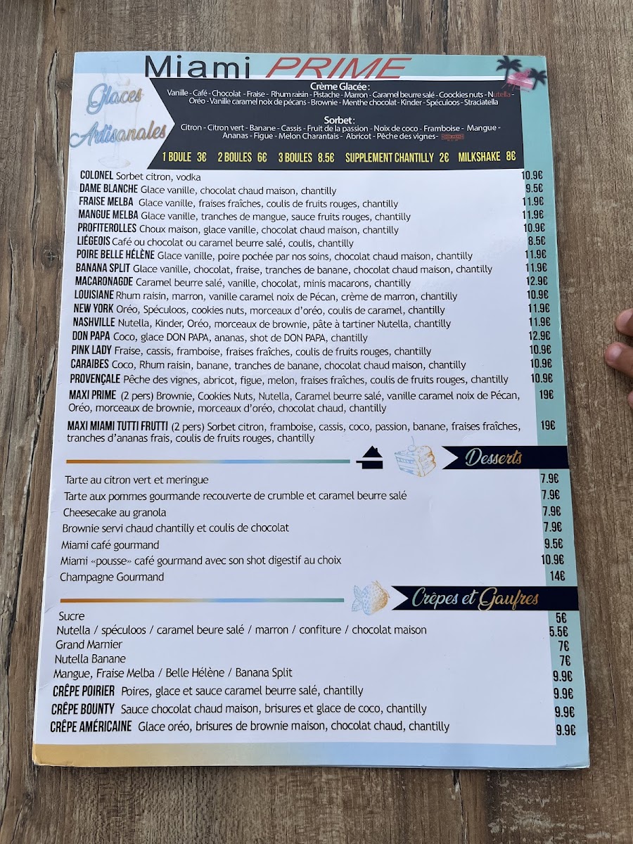 Menu Miami Prime-8