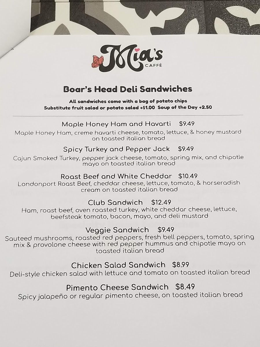 Menu Mia's Caffe-1