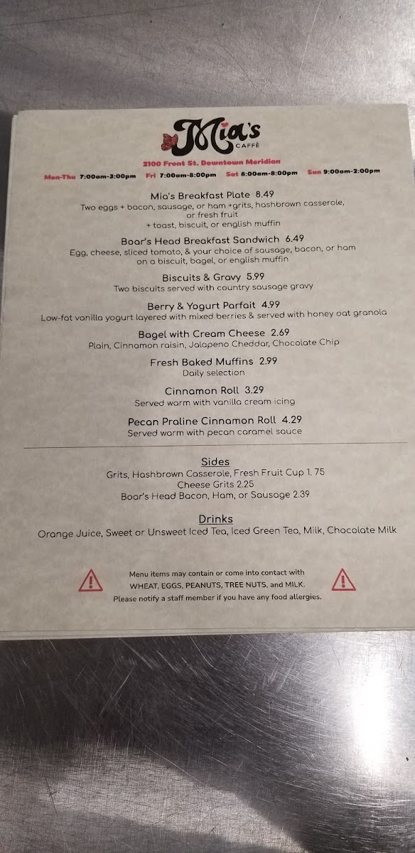 Menu Mia's Caffe-8