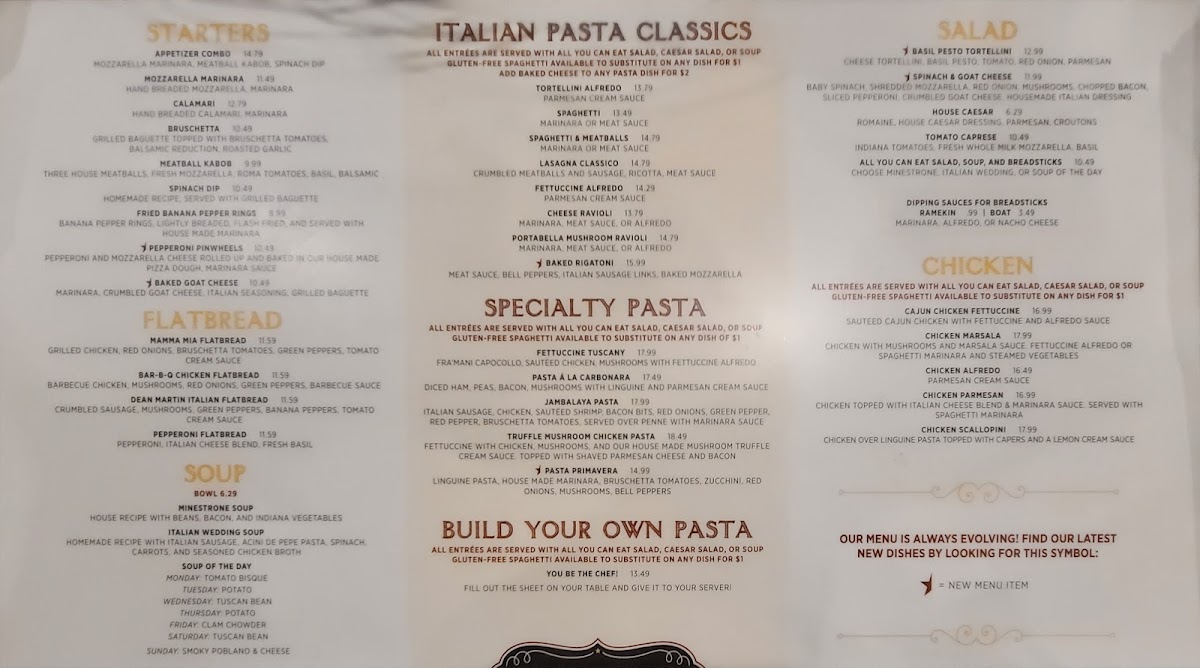 Menu Michaelangelo’S Italian Bistro-7