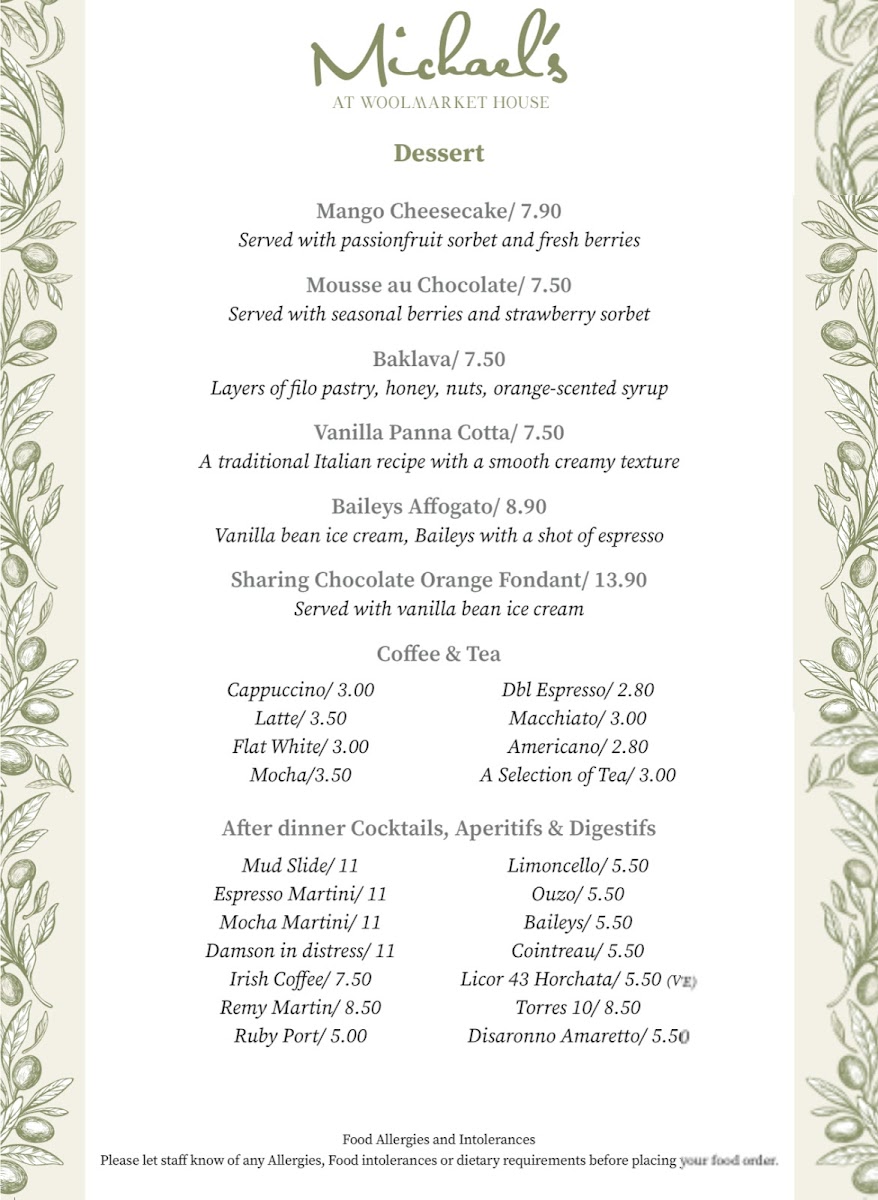 Menu Michael's Mediterranean Restaurant-2