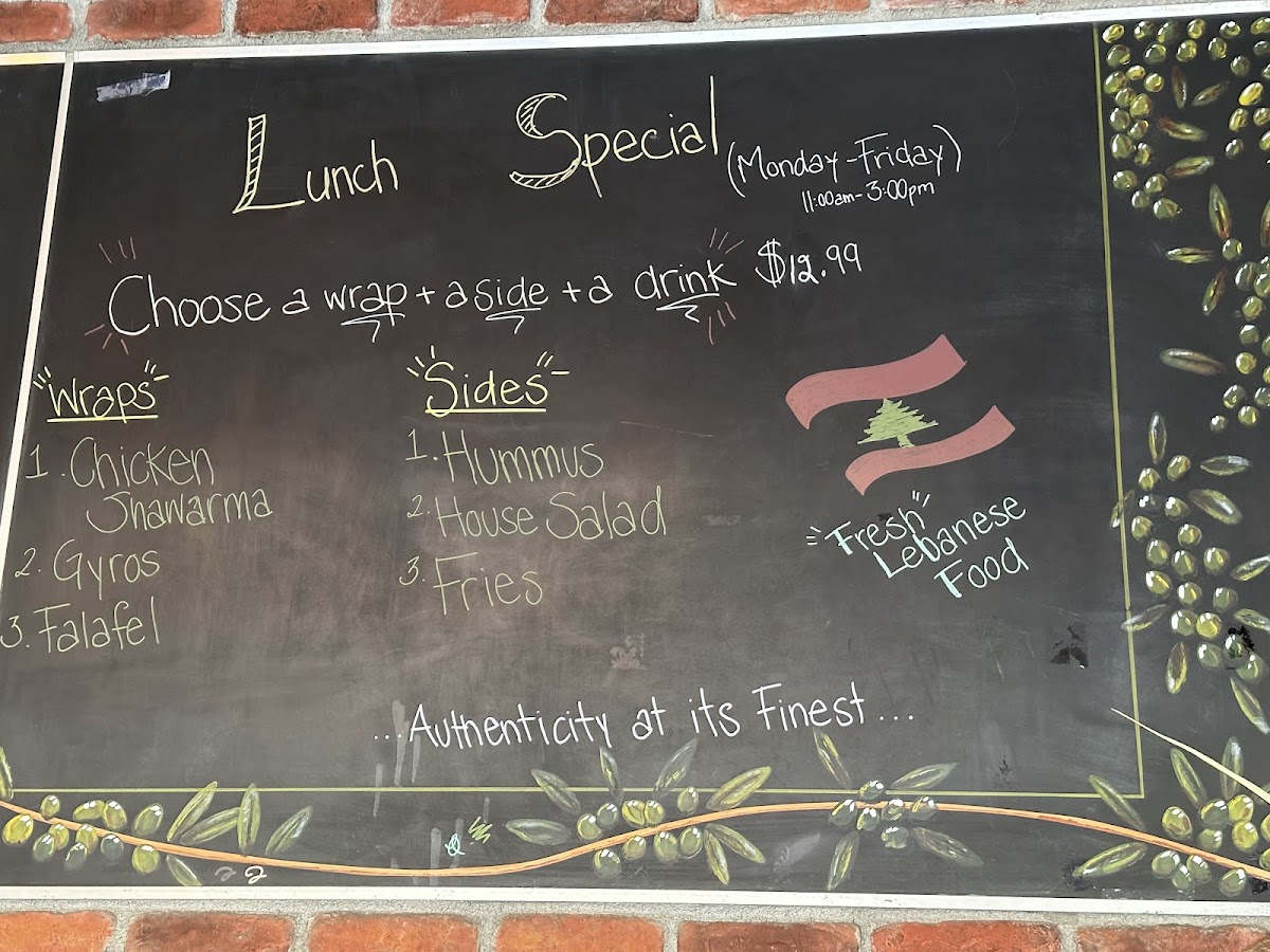 Menu Micho'z Fresh Lebanese Grill-1