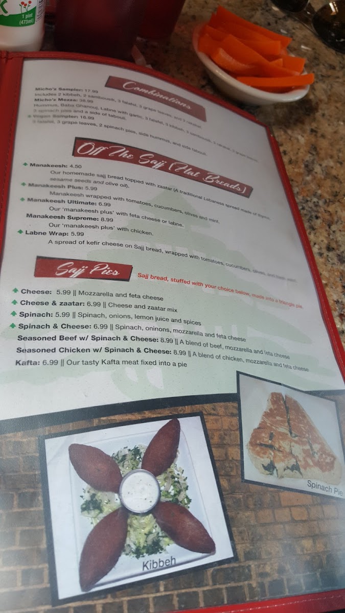 Menu Micho'z Fresh Lebanese Grill-5
